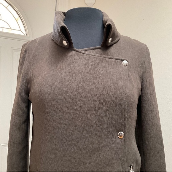 Aritzia Wilfred Mayet Double Breasted Jacket Crepe Fabric XSmall Olive G… - Picture 3 of 16